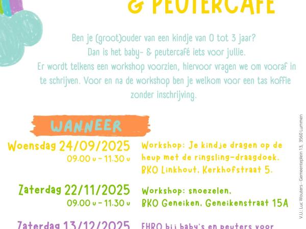Workshop snoezelen in het baby- en peutercafé © Gemeente Lummen