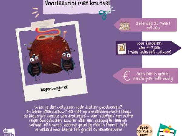 Voorleestipi - 'Regenboogdrol' © Bib Lummen