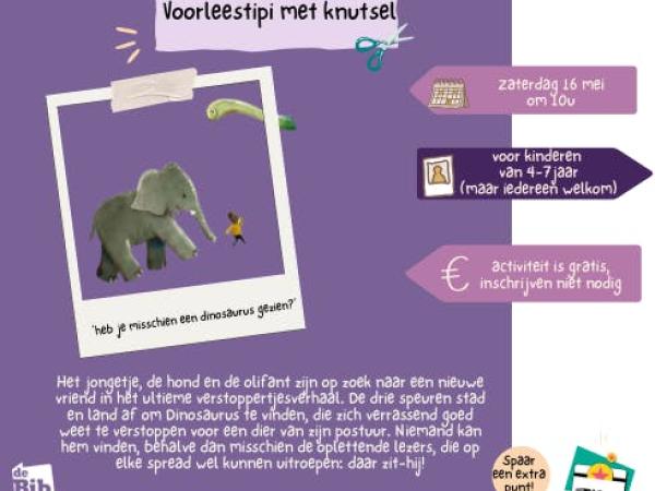 Voorleestipi - 'Heb jij misschien een dinosaurus gezien?' © Bib Lummen