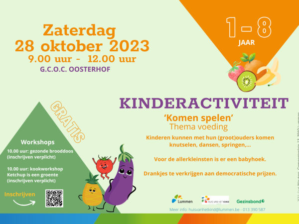 Kinderactiviteit 'Komen spelen' op 28 oktober