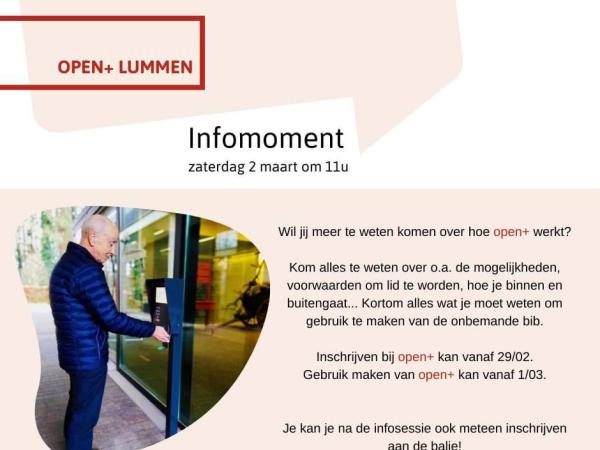 Infosessie open+ zaterdag 2 maart om 11 uur