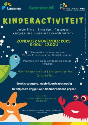 Kinderactiviteit Komen spelen, thema 'Diep in de zee'